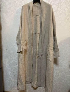 ICHI Antigüedades Haori Largo Lino Beige Envío gratuito de Japón - Imagen 1 de 7