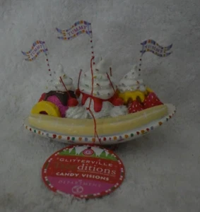 Banana Split Ornament Dept.56 Glitterville Candy Visions nuovo con etichette - Foto 1 di 4