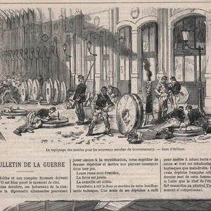 Guerre 1870 - Alimentation de Paris Meules moulins - Gravure de presse 1870 - Imagen 1 de 2