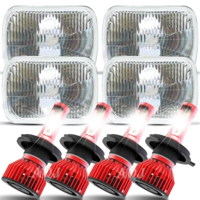 For GMC Jimmy 1989 - 1991 4PCS 4x6" LED Headlights Hi/Lo Beam* - Image 1 of 4