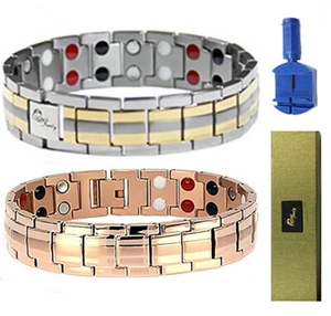 Titan Magnet Therapie Armband Armreif Silber Rosegold Arthritis Schmerzregulierer - Bild 1 von 11