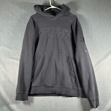 Under Armour Mens Hoodie Black Long Sleeve Pullover Patchwork Fitted Size XL