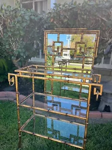Espejo asiático de metal sintético bambú con mesa pequeña - Imagen 1 de 20