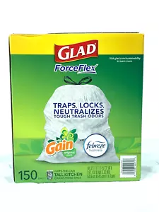 Bolsas de basura Glad ForceFlex altas con cordón de cocina aroma original 13 gal 150 CT - Imagen 1 de 5
