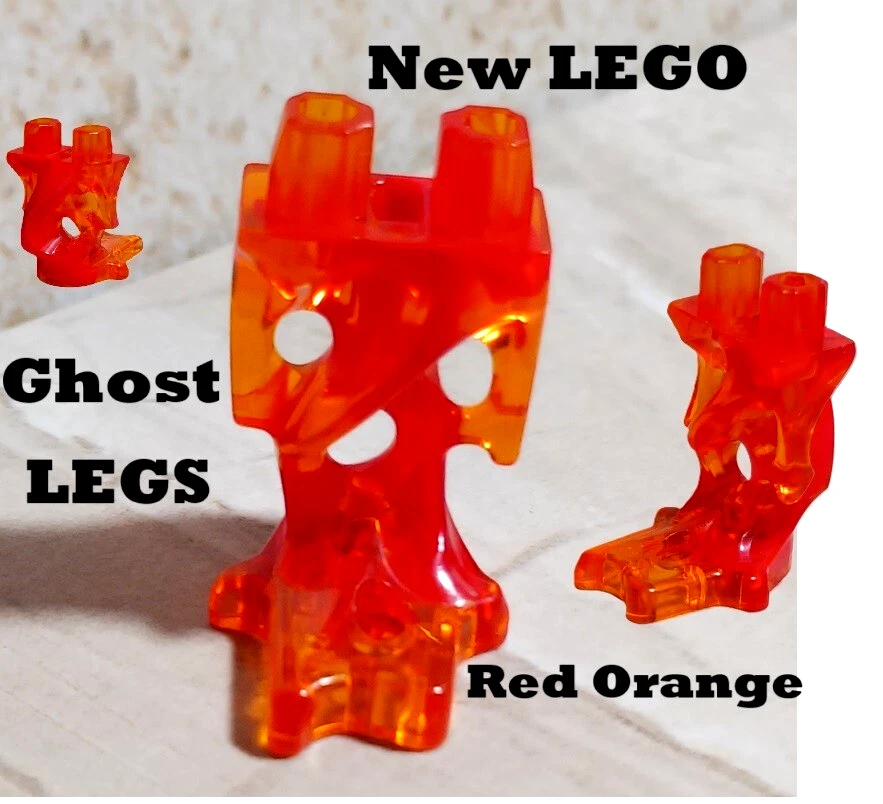 New LEGO Ghost Legs RED FIRE ORANGE Translucent  Ghostly Face Skirt Pedestal - Image 1 of 1