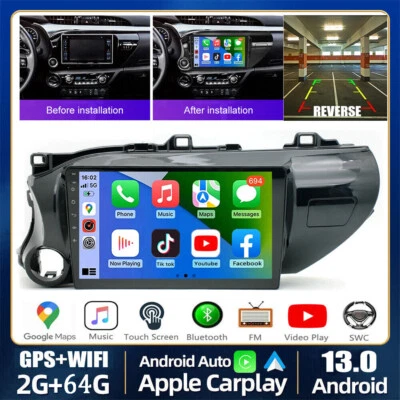 For TOYOTA Hilux 2016-2018 CarPlay Android 13 Car Stereo Radio BT GPS DSP 2+64GB - Image 1 of 4