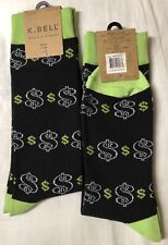 K Bell Men's Casual Dress Socks Dollar Patterns Size 10-13 Shoe Size 6.5-12 New