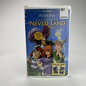 Walt Disney’s Peter Pan In “Return To Never Land” Movie - VHS -Sealed Clam Shell - Picture 1 of 4
