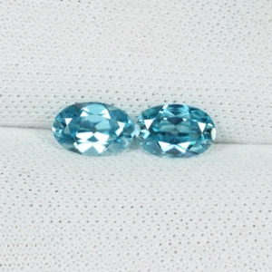 1,01 cts Incredibile coppia ovale zirconi blu naturale lucentezza diamante...!!!! - Foto 1 di 2