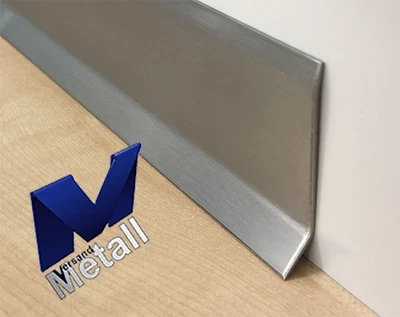 VERSANDMETALL Sockelleiste Sockelblende Fussleiste 1,0mm 2x gekantet Edelstahl Außen Korn 320.