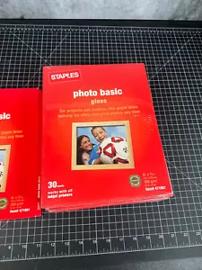 lot 6 Staples Photo Basic Gloss Paper 8½” x 11” 30 Sheet-Factory Pack Sealed - Picture 1 of 5