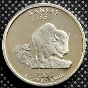 2005 S PROOF 90% SILVER KANSAS State Quarter 25c Coin BU San Francisco - Picture 1 of 2
