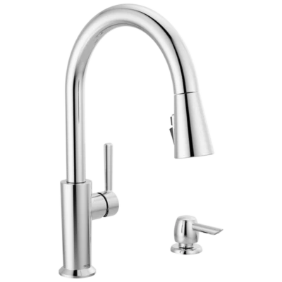 Grifo de cocina extraíble Delta Emery 1 manija cromado certificado reacondicionado Foto 1 de 4