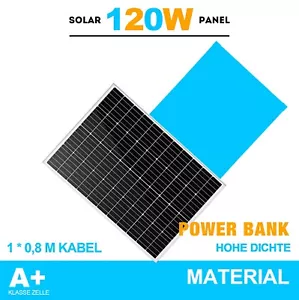 120W Solarmodul Solarpanel Kit Solar Set für Garten/ Boot/Wohnmobil/Haus/Camper - Bild 1 von 11