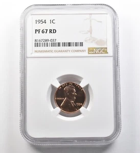 1954 Lincoln Wheat Cent PF67 RD NGC *8115 - Picture 1 of 3