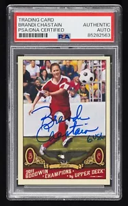 Carta Brandi Chastain firmata 2011 Upper Deck Goodwin Champions #18 (PSA) calcio - Foto 1 di 2