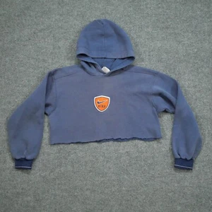 Vintage Nike Hoodie Youth Large Blue Pullover Cropped Womens Medium USA Made 90s - Picture 1 of 14