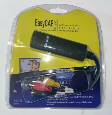  Easy CAP USB 2.0 Video Adapter W/Audio Capture & Edit New Sealed - Image 1 of 2