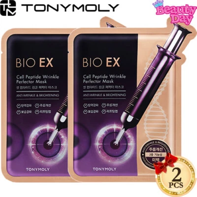 TONYMOLY Bio EX Cell Peptide Wrinkle Perfector Mask 30g x 2pcs Korean Cosmetics - Image 1 of 3