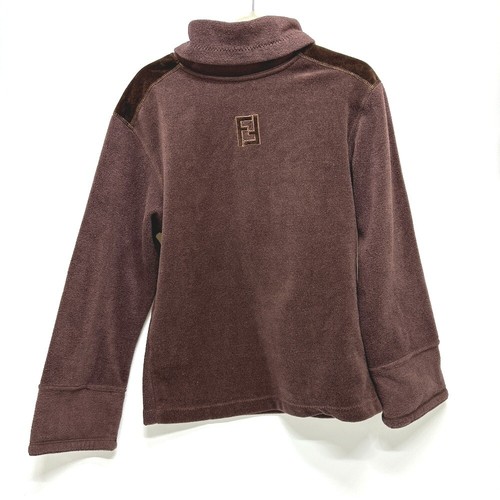 Logo FENDI FF congelamento collo alto nylon marrone