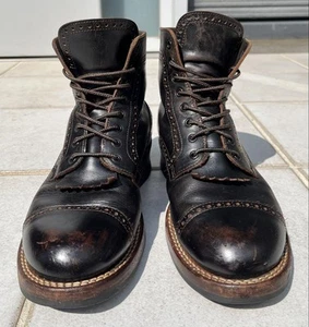 The FLAT HEAD Stiefel Medaillon braun Kern Leder schwarz Größe 26,5 cm - Bild 1 von 10