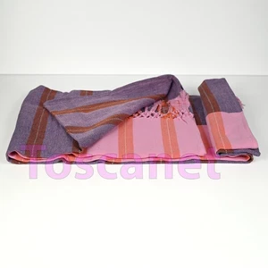 IKEA MAVINN Throw Pink/Orange Handwoven, Stripe 43x67 "( 110x170 cm) Cotton - Picture 1 of 4