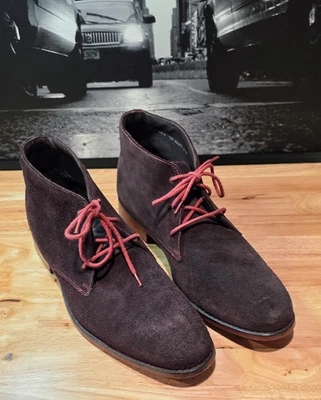 Botas chukka de gamuza para hombre Cole Haan suela de cuero marrón talla 13M CO8571 Foto 1 de 4