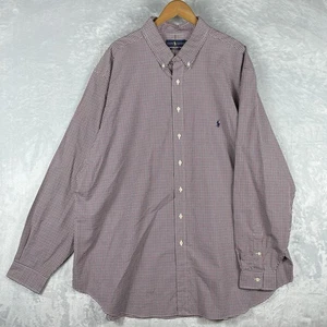 Ralph Lauren Shirt Men 3XLT Tall Stretch Multicolor Gingham Plaid Check Button - Picture 1 of 6