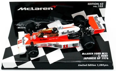 MINICHAMPS MARLBORO MCLAREN FORD M23 J HUNT JAPAN GP WORLD CHAMPIONS 1976 1/43 - Imagem 1 de 4