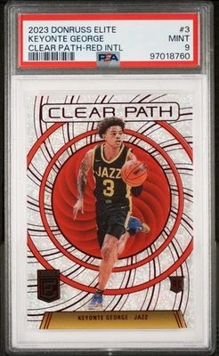 2023 Donruss Elite Keyonte George RC Clear Path Red International PSA 9 Pop 3,2^ - Image 1 of 4