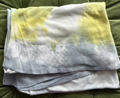 Marika Charles MA+CH Oblong 100% Cottton Scarf Lightweight Yellow/Lt Blue/White - Изображение 1 из 4