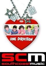 ONE DIRECTION 1D OFFICIAL MERCHANDISE* 32" HEART NECKLACE 5 HEAD SHOTS  pendant