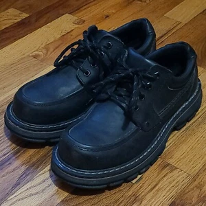 BLACKHAWK Oxford Moc Toe Shoe Men's 8M Black Lace-up Casual Dress Footwear EUC - Picture 1 of 12