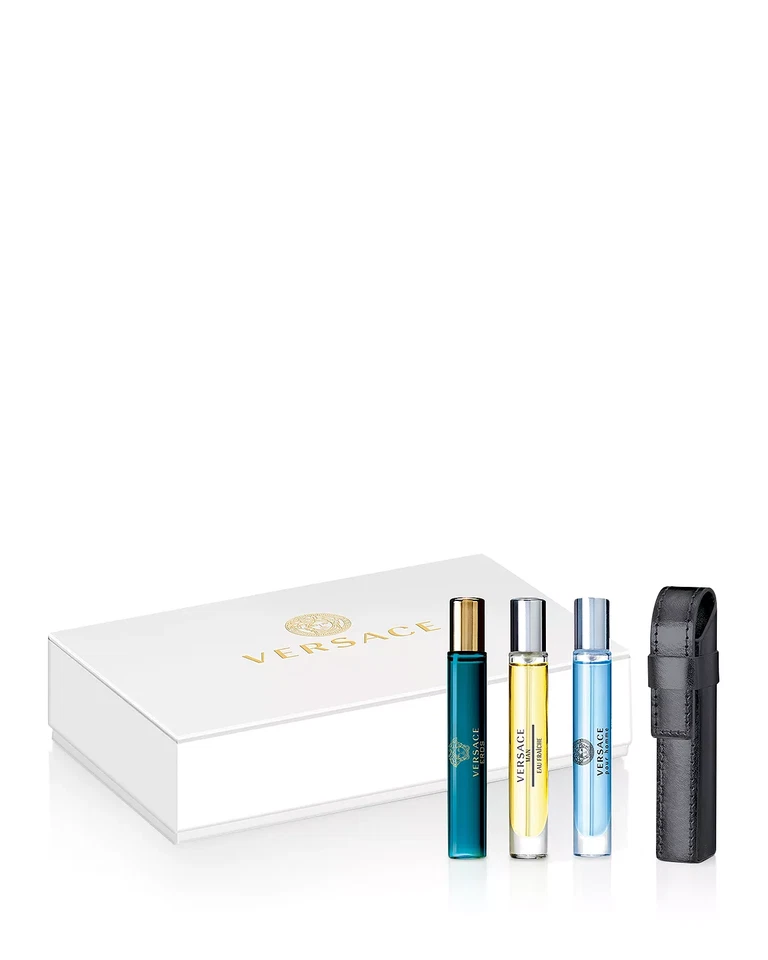 VERSACE Men's Eros Man Pour Homme Spray Cologne 4 Piece Travel Gift Set Italy