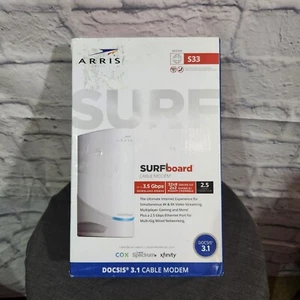 Arris S33 DOCSIS 3.1 Cable Modem 32x8 2.5Gbps Compatible With Cox Spectrum Xfini - Picture 1 of 7