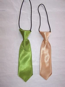 BRAND NEW  BOYS 18.5 cm WEDDING ELASTIC SATIN NECKTIE TIE  - Picture 1 of 2