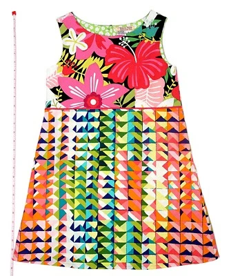 Girl's Party Dress Pink Floral Print, Special Occasion Boutique Style OOAK - Image 1 of 4