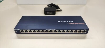 NETGEAR 16 Port 10/100 Mbps Switch FS116 w/ Power Adaptor - Image 1 of 4
