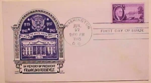 UNITED STATES FDC STAEHLE 1945 ROOSEVELT 3 CENTS - Picture 1 of 1
