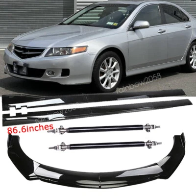 For Acura TSX cl7 cl9 Front Bumper Lip Splitter Spoiler Side Skirts Body Kit JDM Foto 1 de 4
