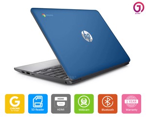 HP Chromebook 11 G5 Laptop Intel 1.6 GHz 4 Memory Bluetooth HDMI Webcam - Blue