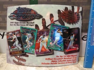 1997 TOPPS CHROME BASEBALL PROMOTIONAL CHROMIUM 8.5x11 AD SHEET DEREK JETER - Picture 1 of 2