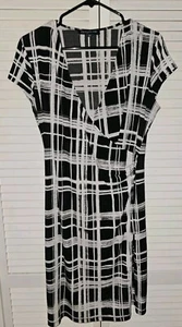 Women's Short Sleeve Wrap Waist Thin Dress Jones New York Size Medium Polyester - Picture 1 of 5