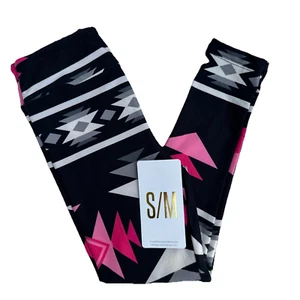 NEW Lularoe Leggings Girls S/M (sz 2-8) Colorful Geometric Tribal Buttery Soft - Picture 1 of 12