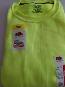 Fruit of the Loom ~ Safety Green ~ Size XL (46-48) Cotton Blend Sweatshirt - Picture 1 of 4