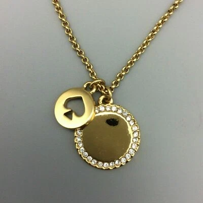 NUEVO CON ETIQUETAS Collar Colgante Kate Spade Spot Pala Pave Dije Transparente/Dorado Foto 1 de 4