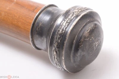 ✅ ANTIQUE CANE WALKING STICK INITIALS SILVER HALL MARKED POMMEL STURDY SHAFT - Image 1 of 4