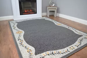 Grey Ochre Living Room Rug Large Small Modern Door Mat Hallway Floor Carpet UK - Picture 1 of 3