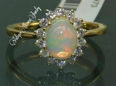 Ethiopian Opal Ring Solid Silver Ring Delicate Ring Genuine Opal Ring - Image 1 of 4