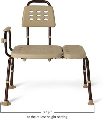 NEW Medline Elements Transfer Bench with Microban 350 lb MDS86960ELMBH - Image 1 of 4